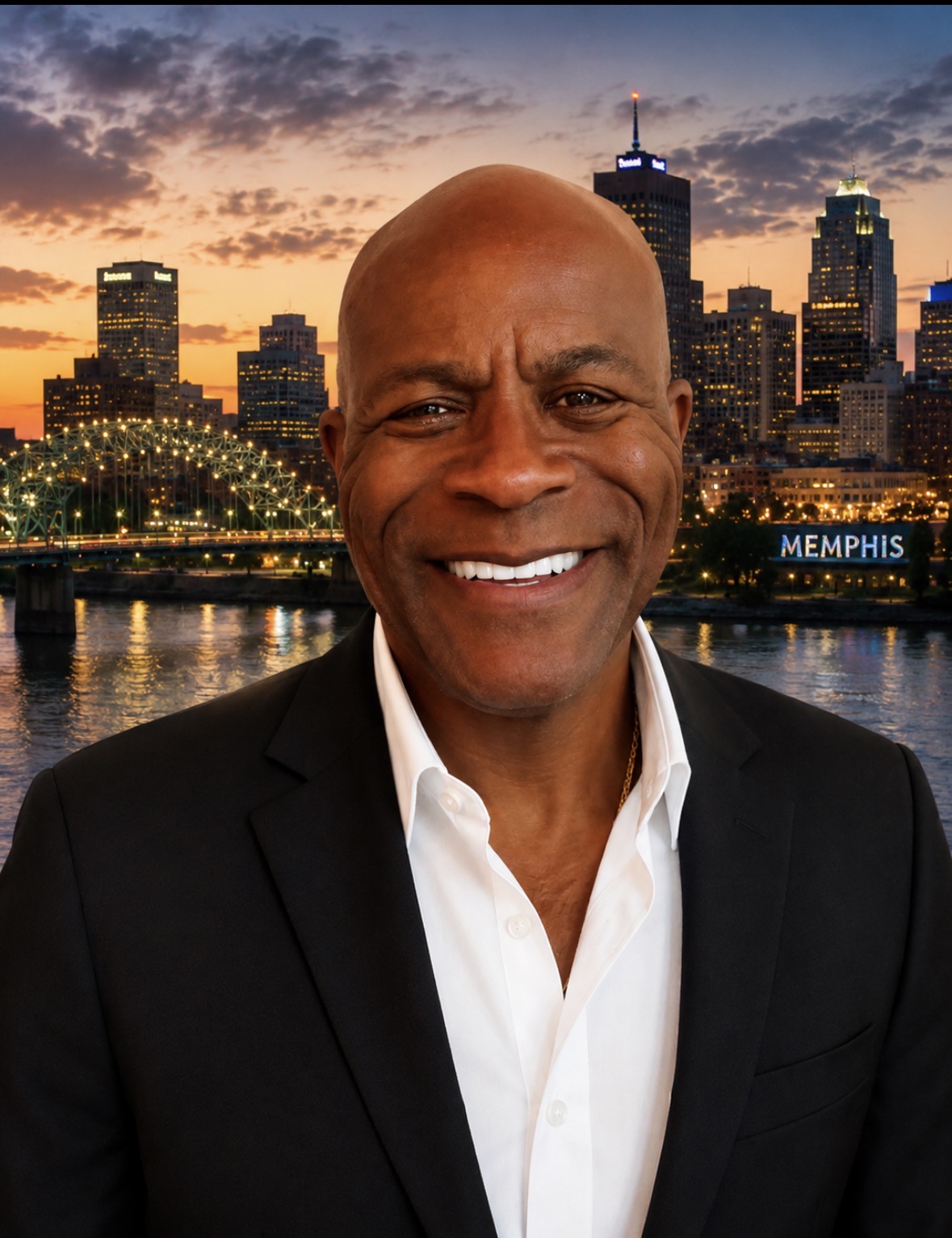 Darrell Byrd with the Memphis skyline